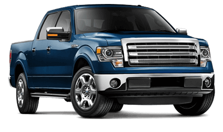 image of a blue pickup truck